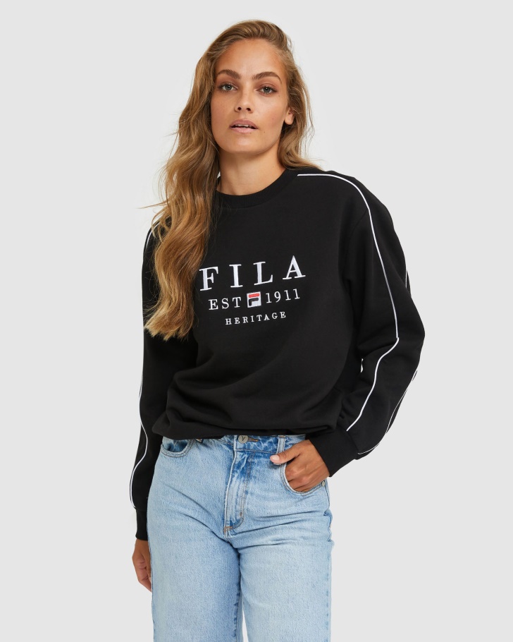 Fila Unissex Heritage Crew Black