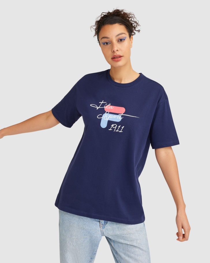 Camiseta Feminina Cinzia Azul Marinho Da Fila