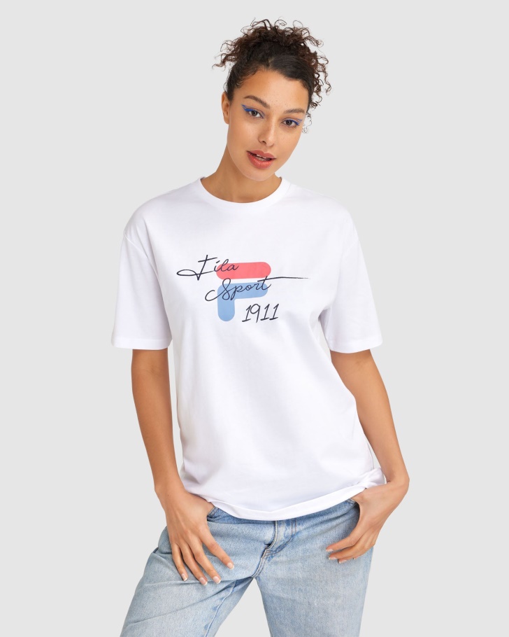 Cinzia Branca Fila Camiseta Feminina