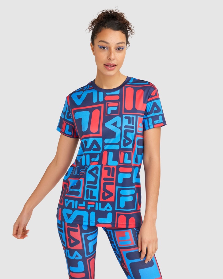 Camiseta Feminina Anja Azul Marinho Da Fila