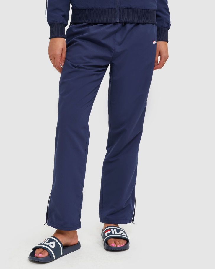 Nova Calça De Microfibra Feminina Clássica Azul Marinho Fila