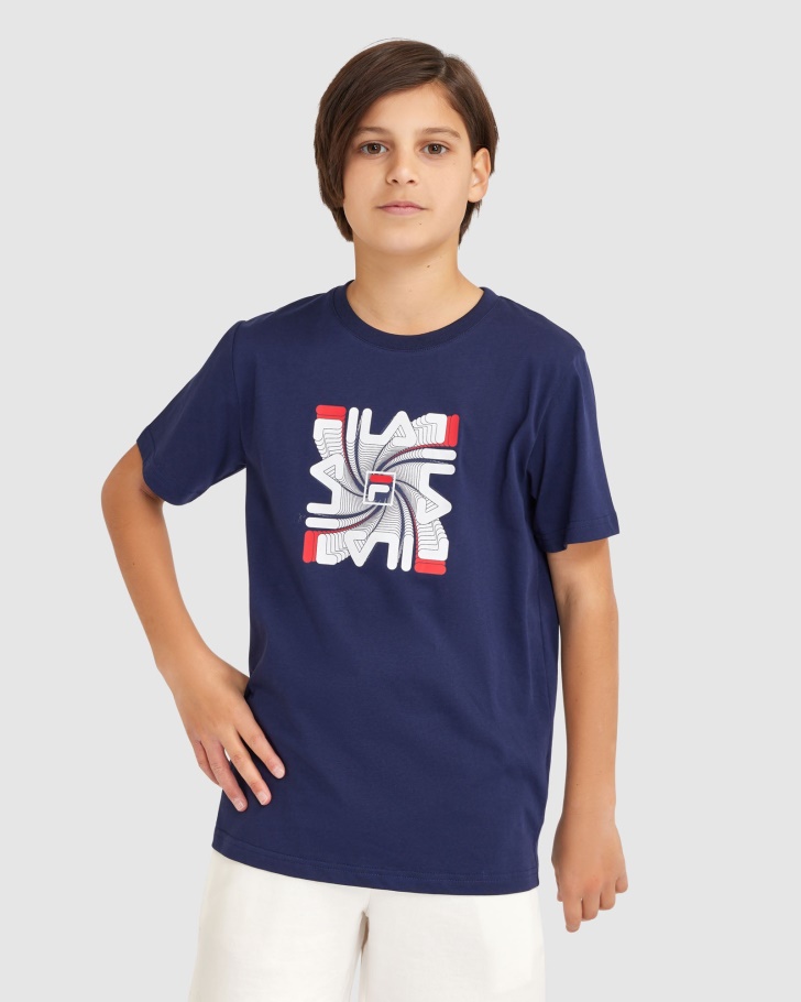 Camiseta Ryan Para Menino New Navy Fila
